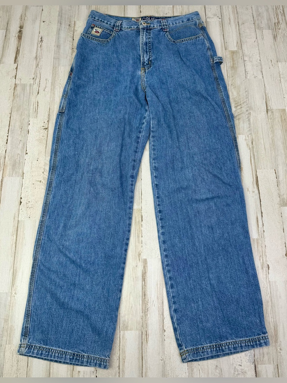 Vintage Cruel Girl Jeans Womens 11 (30x32) Blue Mid Rise Relaxed Bootcut